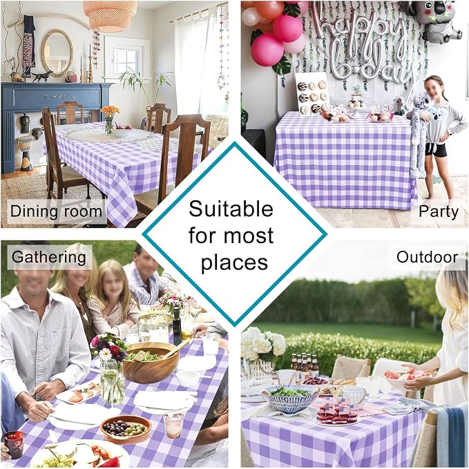 Checkered Tablecloth Rectangle 60 x 102 Inch - Image 4