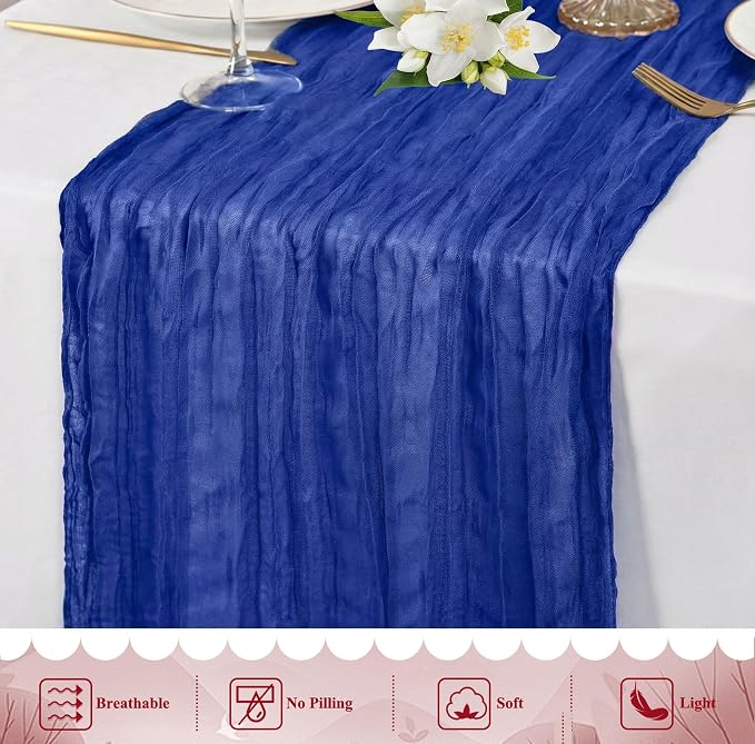 8 Packs Cheesecloth Table Runner 10FT Long Boho Gauze Fabric Table Runner - Image 7