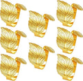 Gold Leaf Napkin Rings Set of 8,Metal Napkin Ring Holder Bulk for Holiday Party,Wedding,Banquet Elegant Table Setting,Classic Dining Room Decor (8)