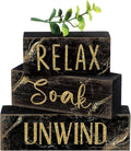 Moucuny 4 Pcs Black and Gold Bathroom Shelf Decor Sign Farmhouse Bathroom Decor by Moucuny