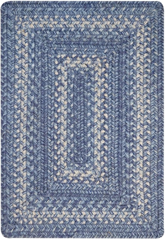 Homespice Denim Jute Woven Placemats, Country Coastal Decor, Set of 4, Blue 13x19 Rectangle Table Mats - Vibrant Colors, Durable, Easy to Clean and Protects Furniture