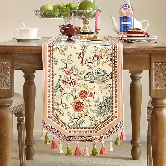 Patdrea Designer Vintage French Velvet Table Runner, Dining Room Living Room - Image 2