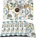 QIYI Placemats Set of 6, 12x18 Inch Faux Leather Place Mats for Kitchen Dinning, Heat Resistant Anti Slip Birds Table Mats, Waterproof Wipeable Washable Placemat Party Table Décor, Vintage Lemon Trees
