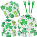 96 Pieces St. Patrick's Day Shamrock Tableware Party Supplies by GistomeHome