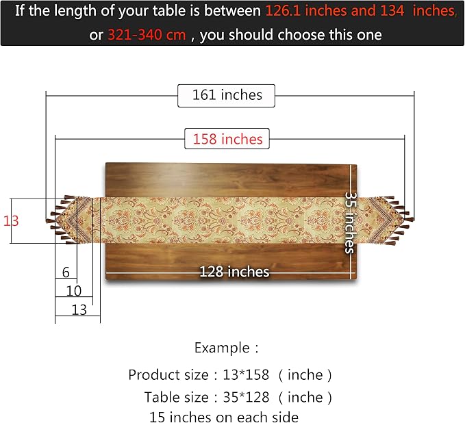 Luxury Velvet Gold Table Runner 158 Inches Long - Image 4