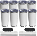 20oz Travel Coffee Tumbler 8 Pack, Lids and Straws, Stainless Steel | Double by UIRZOTN