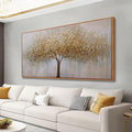 Abstract Wall Art Gold Tree of Life Framed Artwork Canvas Painting Textured Tree Pictures Wall Decor for Living Room Bedroom Dining Room Home Office Decor 20"x40" with Framed