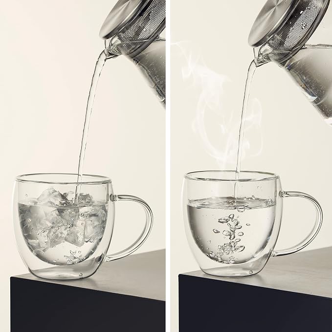 CNGLASS 5oz Espresso Mugs, Double Wall Insulated Glass Coffee Mugs - Image 6