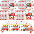 41Pcs FireTruck Birthday Party Decorations Fire Truck Party Tableware Set by Mainivo