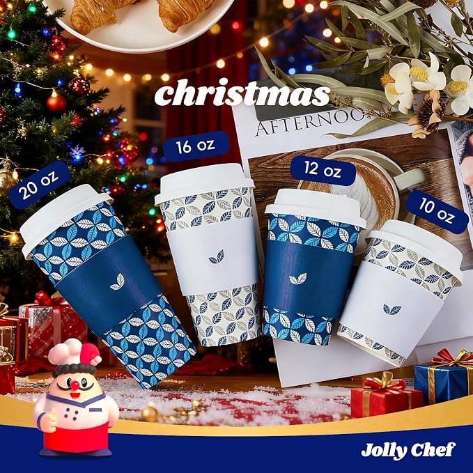 JOLLY CHEF 100 Pack 20 oz Disposable Coffee Cups, Hot Paper Coffee Cups - Image 6