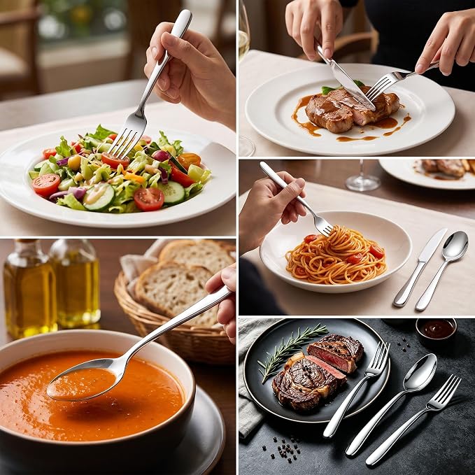 LIANYU 40-Piece Heavy Duty Silverware Set - Image 5