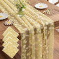 4 Pcs Yellow Daisy Table Runners 29 x 70 Inch Daisy Tulle Lace Table Runner by Windkream