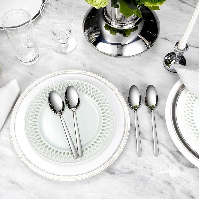Premium Aline 8-Piece 7.4-Inch Dinner Spoon Set | 18/10 Stainless Steel Dinner - Image 4