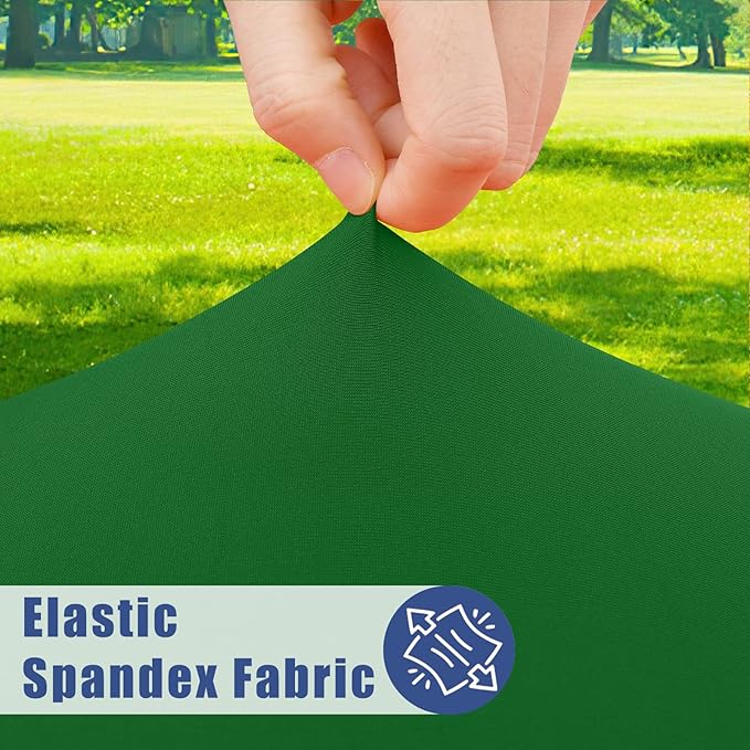 Spandex 6 Foot Rectangle Table Cloth 2 Pack, Elastic Fitted Tablecloths for Picnic, Stretch Washable Patio Table Cover for Outdoor, Camping, Banquet and Parties (Emerald Green, 30"x72")