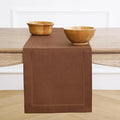 Solino Home 100% Pure Linen Dining Table Runner Brown Hemstitch, 14 x 90 in | by SolinoHome