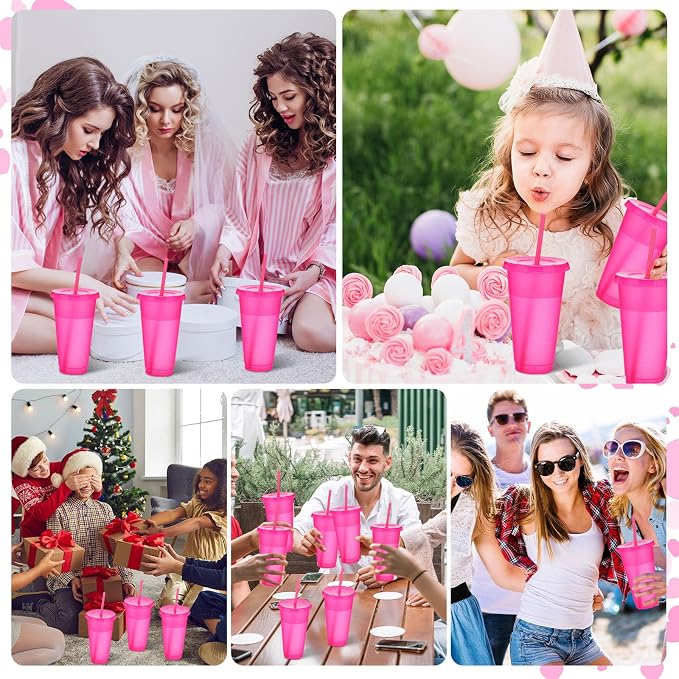 Honeydak 60 Pack Tumbler with Straw and Lid Bulk Glitter Plastic Cups Water - Image 6