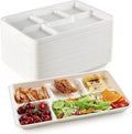 Compostable Disposable 5 Compartment Paper Plates, 12.5inch | 100 Pack by ECOLipak