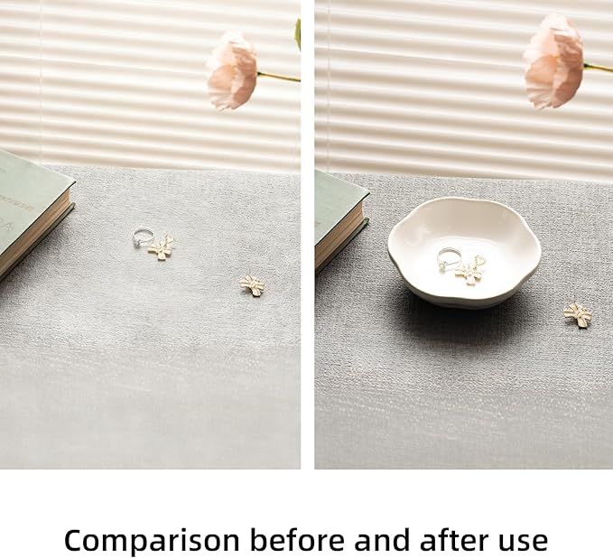 Ceramic Jewelry Tray Ring Holder Dish Floral Trinket Bowl for Women Girls Jewelry Organizer for Vanity Dresser Decor Wedding Birthday Gift for Her (white)