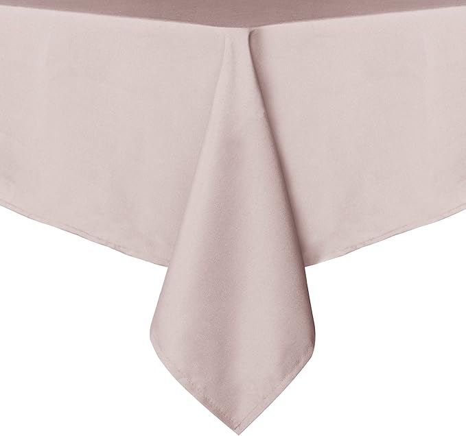 sancua Rectangle Tablecloth - 70 x 90 Inch - Stain and Wrinkle Resistant Washable Polyester Table Cloth, Decorative Fabric Table Cover for Dining Tables, Buffet Parties and Camping, Blush