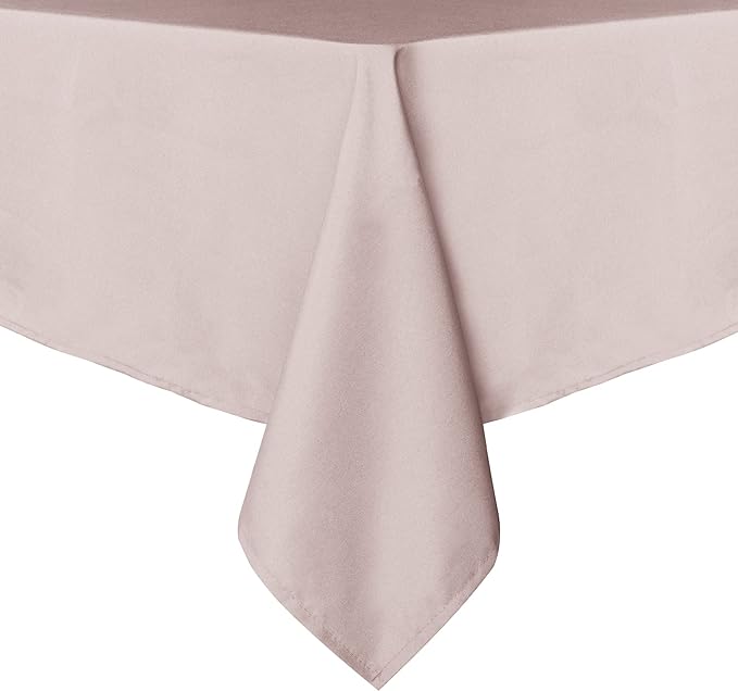 sancua Rectangle Tablecloth - 90 x 132 Inch - Stain and Wrinkle Resistant Washable Polyester Table Cloth, Decorative Fabric Table Cover for Dining Tables, Buffet Parties and Camping, Blush