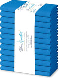 Blue Needles Solid Cloth Napkins Set of 12 Royal Blue 100% Cotton Dinner Napkins 18x18 inches - Soft, Reusable, Absorbent & Washable Linen, Ideal for Wedding Events, Parties & Everyday Use