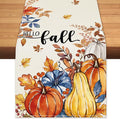 Hello Fall Pumpkin Table Runner Autumn Leaves Harvest Burlap Table Runners by BEAUTYROMANCEFORYOURLIFE