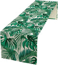 Tropical Leaves Table Runner Jungle Green Plam Tree Leave Retro Boho Hawaii by moderw