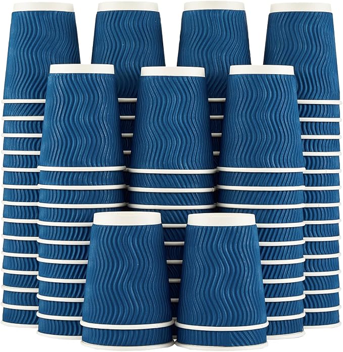Lamosi 4 Pack 8oz Ripple Disposable Insulated Cups by BuyNow
