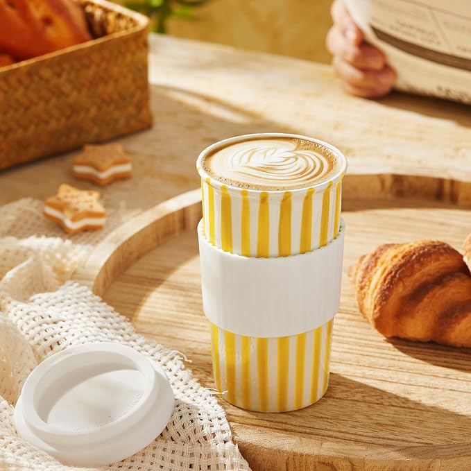 Ceramic Travel Mug with Lid – Cute Coffee Cup - Image 7