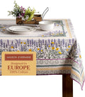 Maison d' Hermine Table Cloth Rectangle Table 100% Cotton 60 x 90 Inches Tablecloth Reusable Decorative for Dining Room Farmhouse Home Valentines Day Decorations Spring Summer - Fanny Lavender