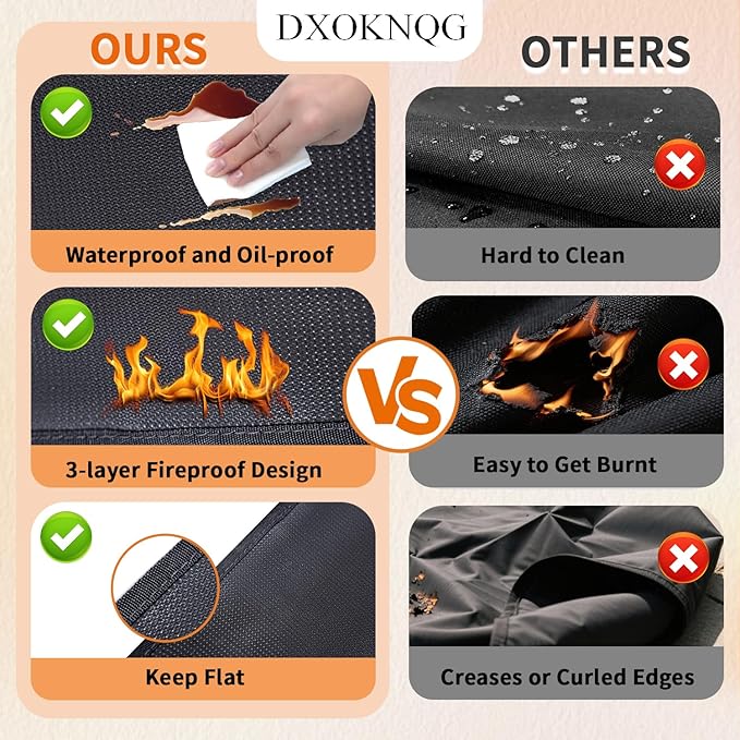 Heat Resistant Appliance Mat, Black, Non-Slip Kitchen Counter Protector, Large Size for Coffee Maker, Blender, Air Fryer (1, 16 * 24)