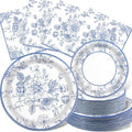 150PCS Blue and White Floral Party Supplies by RVXHUA