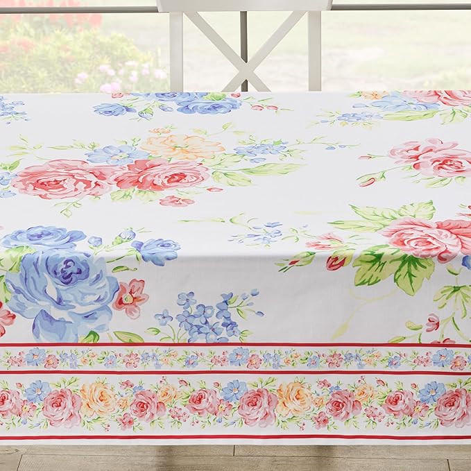 Maison d' Hermine Table Cloth Rectangle Table 100% Cotton 60 x 90 Inches Tablecloth Reusable Decorative for Dining Room Farmhouse Home Valentines Day Decorations Spring Summer - Vintage Floral