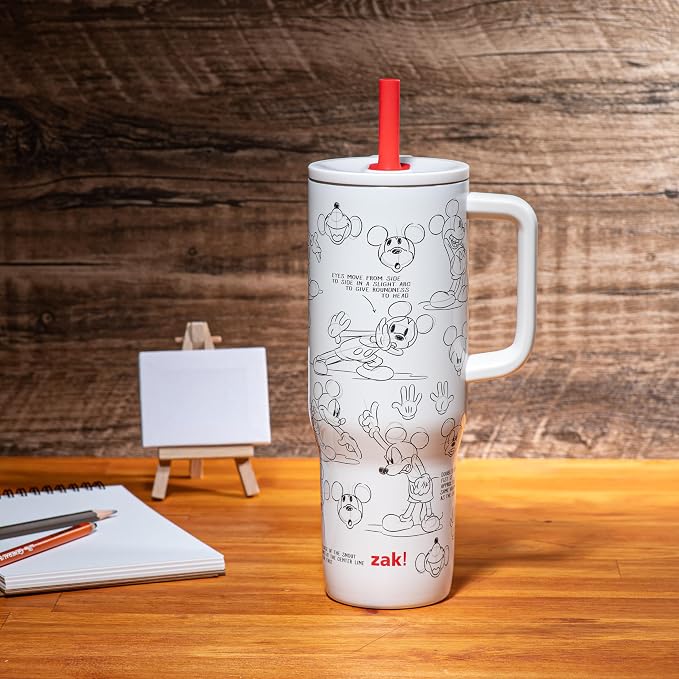 Zak Designs Mickey Mouse 30oz Spill-Proof Insulated Stainless Steel Tumbler | - Image 9