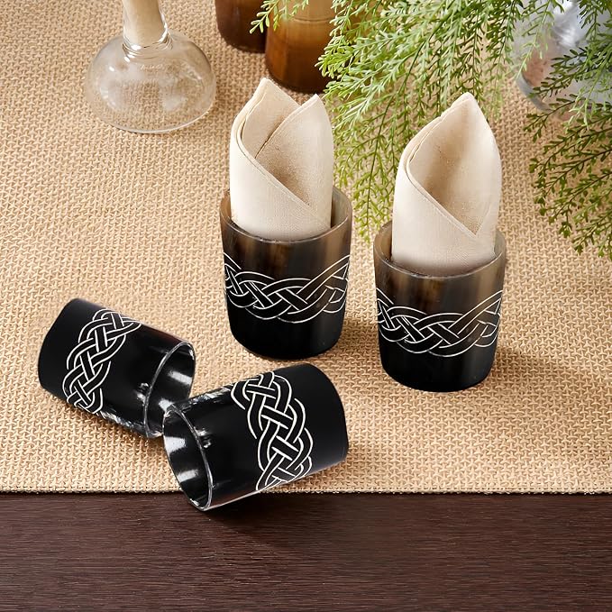 Handicrafts Home Viking Horn Shot Glasses Set of 4, Handmade Natural Ox Horn - Image 7