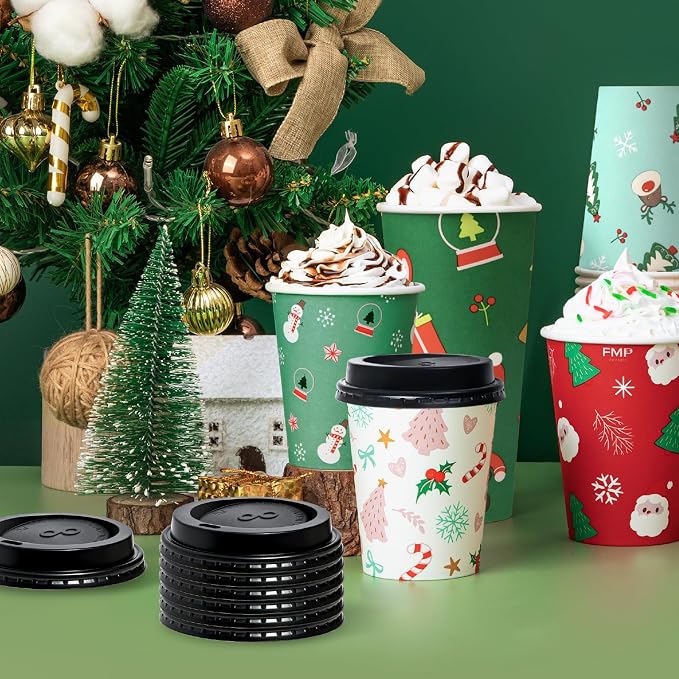 Fit Meal Prep 50 Pack 16 oz Christmas Disposable Coffee Cups - Image 7