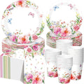 Funnymoom 250 Pcs Floral Party Decoration Wildflower Paper Plates Cups and by Funnymoom