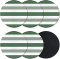 Black Striped Coasters Set of 6, Absorbent Coasters by Unknown