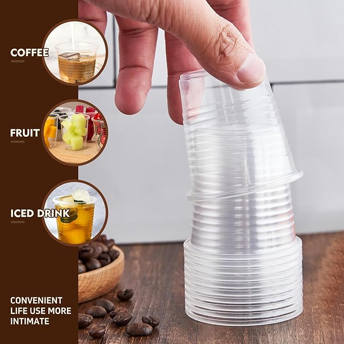 YEEHAW 3 oz Disposable Plastic Cups, 500 Pack, BPA-Free, Clear, Bathroom Mouthwash Cups, Ideal for Parties and BBQ