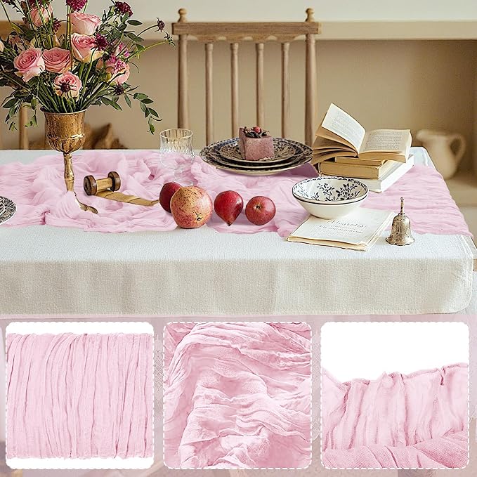 12 Pack Cheesecloth Table Runner 10Ft Christmas Gauze Boho Table Runners - Image 3