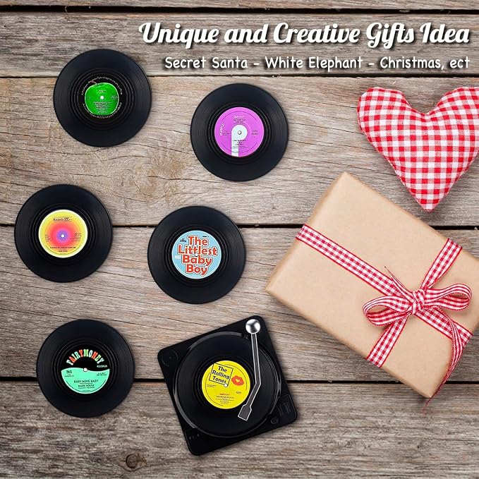 Retro Vinyl Record Coasters - Image 3