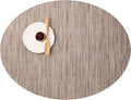 Chilewich Bamboo Placemats Set of 4 - Woven Oval Placemats - Reusable, Stain-Resistant, Indoor/Outdoor Tabletop Protection - 19" x 14" - Dune