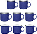 Set of 8 Ceramic Campfire Mugs – 15 Oz, Cobalt Blue – Coffee & Tea Cups by GiftsbyDesign