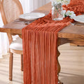 10 Pack Terracotta Cheesecloth Gauze Table Runners, 35x120 Inch | Extra Wide by GoodLuck