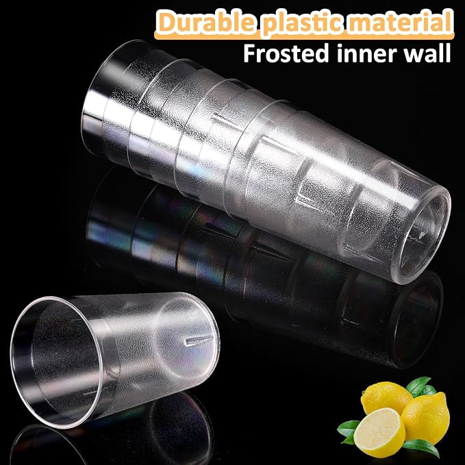 Meanplan 12 Pack Plastic Reusable Drinking Glasses Restaurant Grade 8 oz - Image 4
