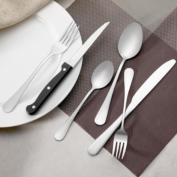 16 Piece Dinner Forks Set, Food-Grade Stainless Steel Forks Silverware - Image 5