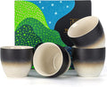 TEANAGOO Ceramic Japanese Tea Cups Set of 4pcs, 5.4oz/160ml Elegant Ceramic by TEANAGOO