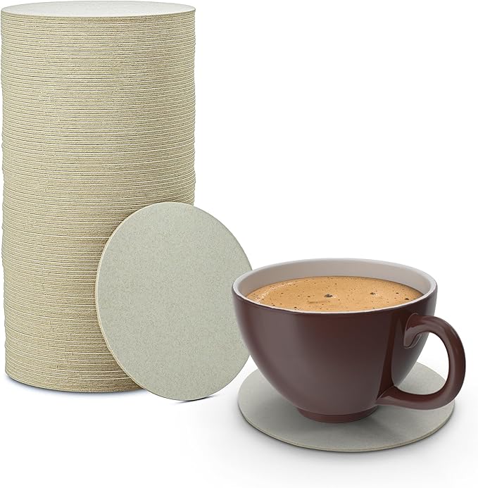 MT Products Off-White Round Paper Coasters by MTProducts