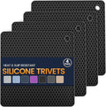 Silicone Trivet Mats 4 Heat Resistant Pot Holders Multipurpose Non-Slip Hot Pads by Unknown