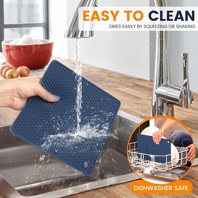 Silicone Trivet Mats 4 Heat Resistant Pot Holders Multipurpose Non-Slip Hot Pads - Image 6